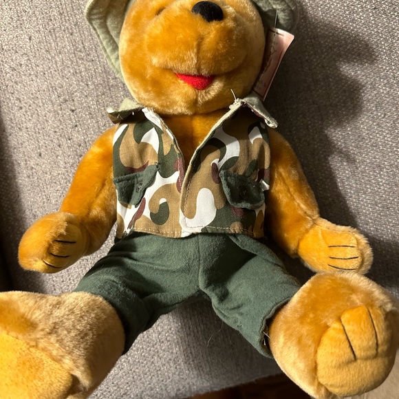 Vintage Shalom Toy Co Camo Exploring Bear Plush Original Tag. - Picture 2 of 7